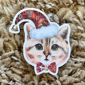🎄6/$12 Christmas Cat Vinyl Sticker Matte